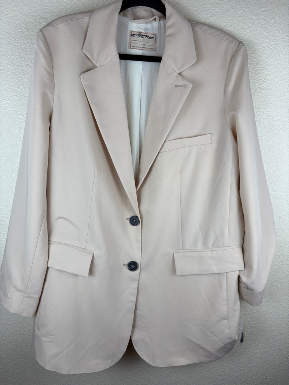 We The Free by Free People Blush Pink Oversized 2 Button Blazer S